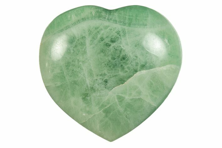 Polished Fluorescent Green Fluorite Heart - Madagascar #246450